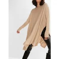 bonprix Longpullover Feinstrick-Viskose-Mix, Oversized-Passform, Poncho-Look, elegant