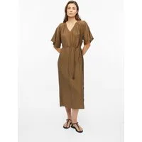 s.Oliver Midikleid Kleid Strukturiertes Viskosemix-Kleid im Relaxed Fit