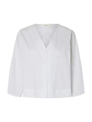 Selected - Bluse mit V-Ausschnitt - Slfbea weiß - Gr. - 36
