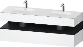 Duravit Qatego Einbauwaschtisch mit Konsolenwaschtischunterbau Weiß Matt 1600x550x600 mm - QA4797016 QA4797016180000
