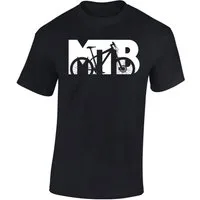 Baddery Print-Shirt Fahrrad T-Shirt Herren: "MTB", hochwertiger Siebdruck, auch Übergrößen, aus Baumwolle