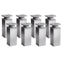 sossai® Möbelfuß Design-Möbelfüße, 4er & 8er Set, höhenverstellbar MFV1, Farbe: Alumin, (8-St), Farbe: Aluminium