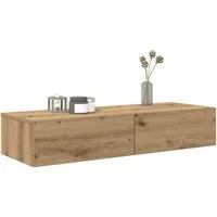 vidaXL Wandregal, Wandregal mit Schubladen Artisan-Eiche 100x36x19 cm