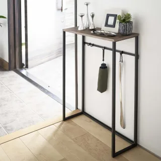 Yamazaki Konsolentisch schmal 80cm hoch 60x18cm Metall schwarz. Platzsparender Beistelltisch ideal als schmale Ablage im Flur oder Wohnzimmer.