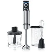 Arendo Stabmixer Edelstahl Pürierstab Set mit Zerkleinerer & Messbecher, Handmixer, 1500 W, 2 Geschwindigkeitsstufen, 4-Klingen, einfache Reinigung, DC Motor