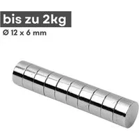 MaajeeKuto Magnet Neodym Magnet Ø12x6 mm N38 – Scheibenmagnet 2 kg Haftkraft (20-St)