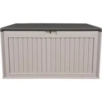 WESTMANN Kissenbox Kunststoff-Gartenbox Alba 380l, Creme, 63x128x64cm, kann auch als Sitzbank verwendet werden