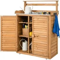COSTWAY Pflanztisch, mit Unterschrank & abnehmbaren Regalen, 87 x 45 x 120cm