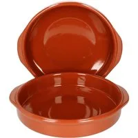 MamboCat Tapas-Schale 2er Set Cazuela Bernd XXL Ø 25,5cm Tonschalen mit Griffen, Ton