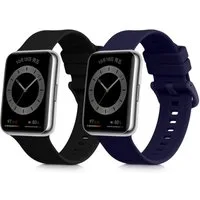 kwmobile 2x Uhrenarmband für Huawei Watch Fit 2 Armband Smartwatch, 2-tlg., Fitnesstracker Band Set aus TPU Silikon - Ersatzarmband Smartwatch