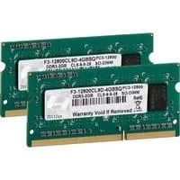 SO-DIMM 4 GB DDR3-1600 (2x 2 GB) Dual-Kit, Arbeitsspeicher F3-12800CL9D-4GBSQ, SQ, Lite Retail