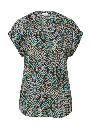 s.Oliver - Bluse schwarz/mehrfarbig - Gr. - 34