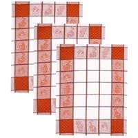 Betz Geschirrtuch 3 Stück Halbleinen Geschirrtücher Hungary Motiv GEMÜSE Größe 50x70 cm, (Set, 3-tlg., 3 er Set), Farbe braun