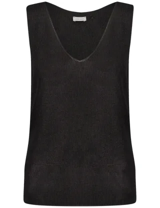 GERRY WEBER Collection - Hochwertiges Stricktop in Rippstrick schwarz - Gr. - 42