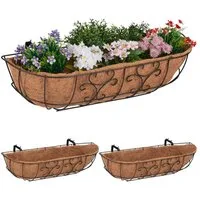 relaxdays Pflanzkübel Blumenkasten Balkon 3er Set