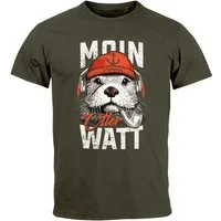 Neverless Print-Shirt Herren T-Shirt Moin Grafik Otter Aufdruck Printshirt Norden Maritim mit Print