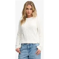 Superdry Strickpullover ESSENTIALS SD&CO CABLE JUMPER Kunstfaser, relaxed fit