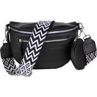 MIRROSI Bauchtasche Damen Taschen, Umhängetasche, Brusttasche, 27x19x9cm Veganes Leder (Schultertasche für jeden Anlass, inkl.1x Münzbeutel), Crossbody Bag, Bohemian gemusterten& verstellbaren Schulterriemen