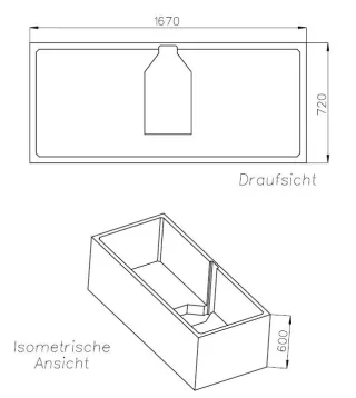 Neuesbad Wannenträger für Villeroy & Boch Oberon 2.0 170x75 SW 16052