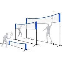 TK Gruppe Badmintonnetz Badmintonnetz 3,1 m höhenverstellbarem Ständer & Tragetasche – Faltbar (1-St)