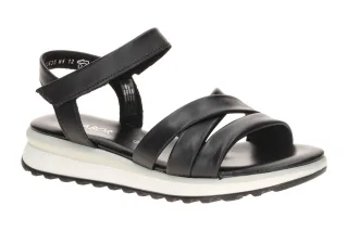 Gabor 82.844 Schwarz Damen Sandalette Keilabsatz Klettverschluss Nappa Echtleder