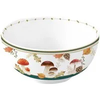 EasyLife Dessertschale Autumn Breeze, Porzellan, Spülmaschinengeeignet, Weiß, Herbst, Blätter, Eichhörnchen, H: 5.5cm