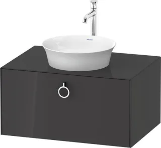 Duravit White Tulip Konsolenwaschtischunterbau wandhängend Graphit Hochglanz 800x550x408 mm - WT4980 WT49800H1H10010