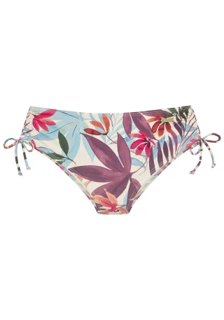LASCANA - LASCANA Bikinihose mit Raffung creme print - Gr. - 38