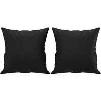 vidaXL Zierkissen Zierkissen 2 Stk. Schwarz 40x40 cm Kunstleder, (1 St)
