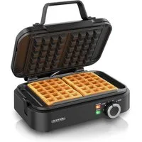 Arendo Waffeleisen Waffelautomat – 2 Waffeln à 12,6 cm-, 1200 W, Antihaftbeschichtung – Belgische Waffeln