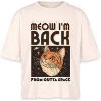 Spreadshirt T-Shirt Lustiges Weltraum Katzen Motiv Boxy Shirt Damen (1-tlg)