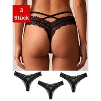 Elegant Love Tangaslip Sexy Damen-Slip – Unterwäsche und Dessous-Unterhose mit Spitze (Packung, 3-St., 3er-Pack) V-String Lingerie, Panties, Reizwäsche