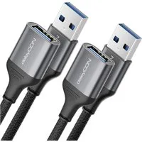 deleyCON deleyCON 2x 1m USB 3.0 Verlängerungskabel (5Gbps, A Stecker/A Buchse, USB-Kabel