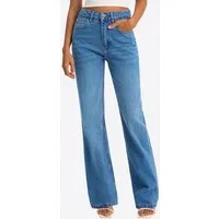 Imily Bela Boyfriend-Jeans Damen Hochgeschnittene Jeans mit geradem Bein (Packung, 1-tlg., 1per-Pack) aus Baumwolle