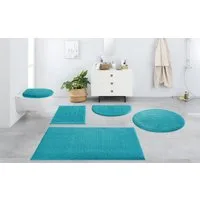 OTTO home Badematte Vanessa, Badvorleger, Badezimmer Teppich, Höhe 10 mm, rutschhemmend beschichtet, schnell trocknend, strapazierfähig, fußbodenheizungsgeeignet, Polyester, halbrund, Badteppich, weiche Haptik, unifarben