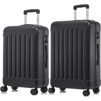 YONSLY Kofferset Premium Hartschalen-Reiseset aus ABS mit robustem YKK-Reißverschluss, 4 Rollen, (Reisekoffer-Set, 2 tlg., L-XL-Set), TSA-Schloss, 360°-Doppelrollen und austauschbaren Rollen und Griffen