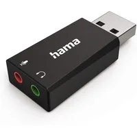 Hama USB Soundkarte 2.0 Stereo Extern Sound-Card Extern USB-Soundkarte, USB Audio Adapter DAC 2x 3,5mm Kupplung Buchse für Notebook Laptop PC