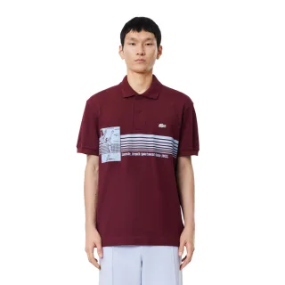 Lacoste - "French Made" Poloshirt für Herren, Bio-Baumwolle, Klassisch (Rot)