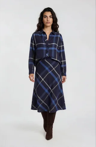 Milano Italy - midi skirt navy print - Gr. - 40