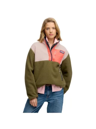 Superdry Damen-Fleecejacke mit Farbblockmuster