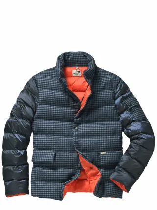 Luis Trenker Herren Steppjacke Lustuart Blau Rumpf vorne: 65 % Wolle, 30 % Polyester, 5 % Andere Fasern