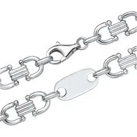 JEWLIX Silberkette Plattenkette für Herren aus Sterlingsilber PLN0120-RH