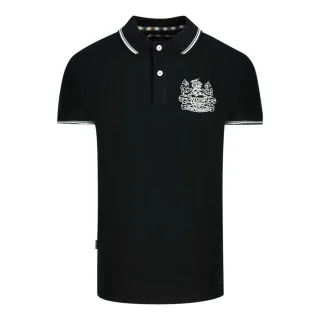 Aquascutum Unisex Erwachsenen Aldis Polo-Shirt mit Kontrastfarbe (Schwarz)