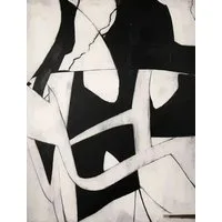 TPFLiving Kunstdruck OHNE RAHMEN, Abstrakte Formen und Linien - (Leinwandbild XXL), Farben: Farben: schwarz, weiß - Größe: 20x30cm