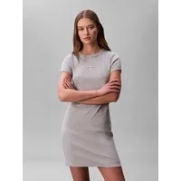 Calvin Klein Jeans Minikleid MONOLOGO BABY RIB MINI DRESS Figurbetonte Passform mit Rundhalsausschnitt
