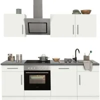 wiho Küchen Küchenzeile Cali - Küche mit E-Geräten - Komplett Set, Breite 220cm, Küche mit Hanseatic E-Geräten