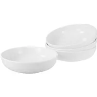 CreaTable Schale Allround Weiss, Poke Bowl 21 cm 4-tlg, Porzellan, (Set, 4-tlg), Daily Use, Zeitlos