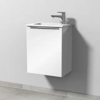 Sanipa 3way Waschtischunterbau zu Duravit ME by Starck Waschtisch mit 1 Tür, Weiß-Glanz UF72078