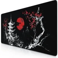 Titanwolf Gaming Mauspad XXL Speed Mousepad 900 x 400 x 3 mm, Schreibtischauflage, abwaschbar, rutschfeste Rückseite, Geschwindigkeit & Präzision, Japan Ink Painting