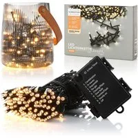 Nordstern LED-Lichterkette WarmWeiß von 24 bis 1.200 LED Weihnachtsdeko für Innen und Außen, Batteriebetrieben 192 LED - 14,5 m für Weihnachtsbaum